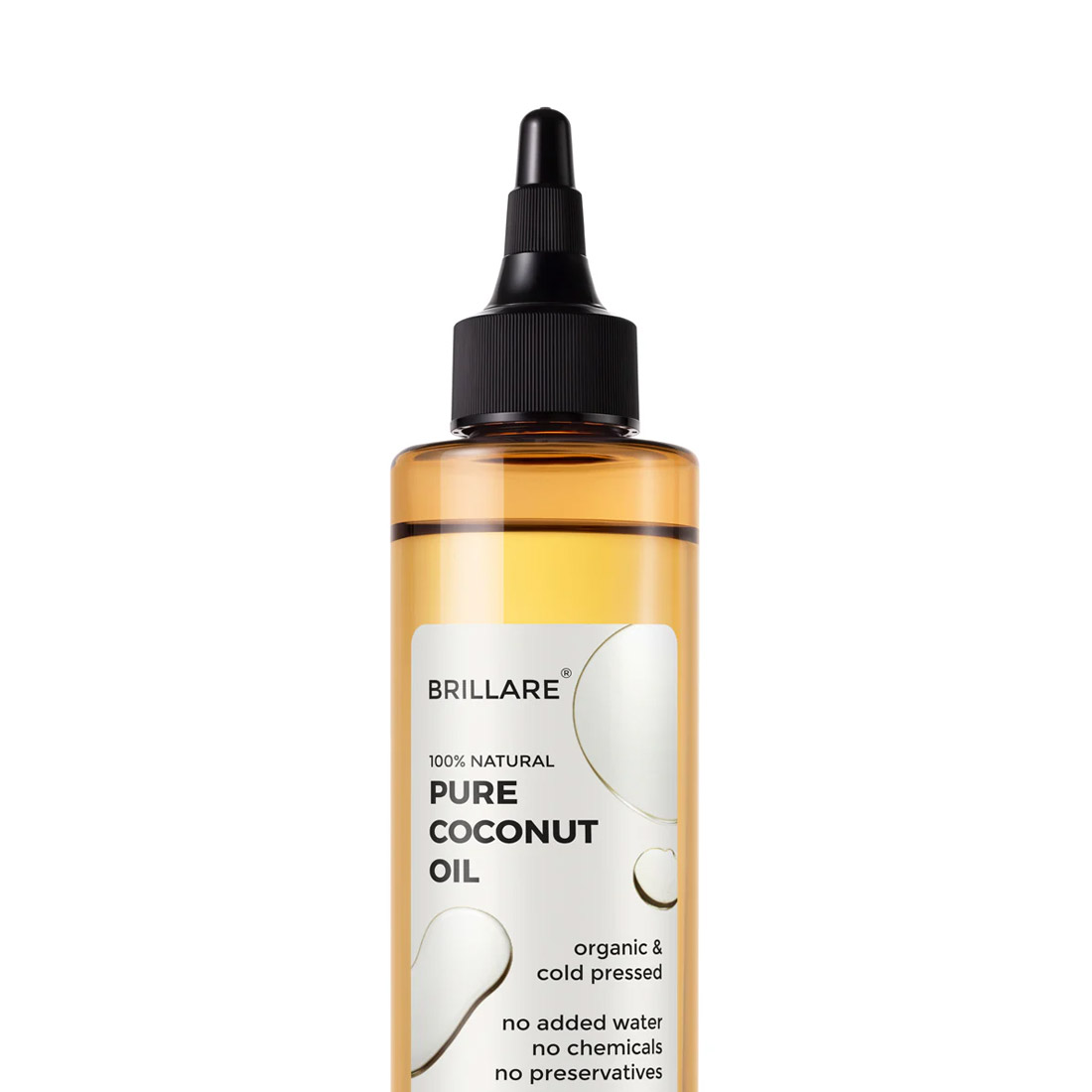 BRILLARE Pure Coconut Oil, 100% Natural, Organic and Cold Pressed (200 ml)