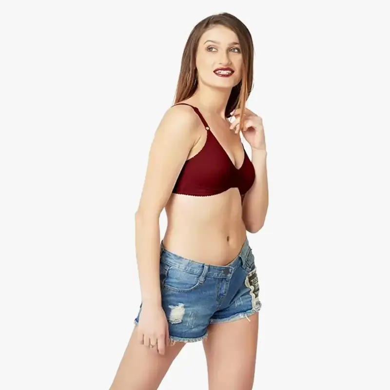 LOVABLE-Women-Cotton-Solid-Non-Wired-Non-Padded-Bra—Maroon-2