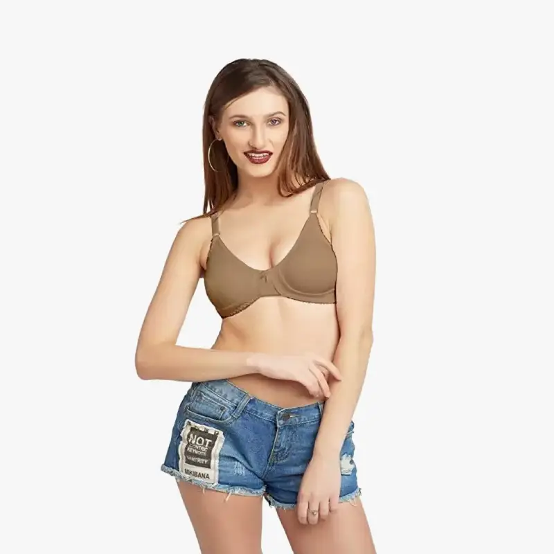 LOVABLE Women Cotton Solid Non-Wired Non Padded Bra - Skin
