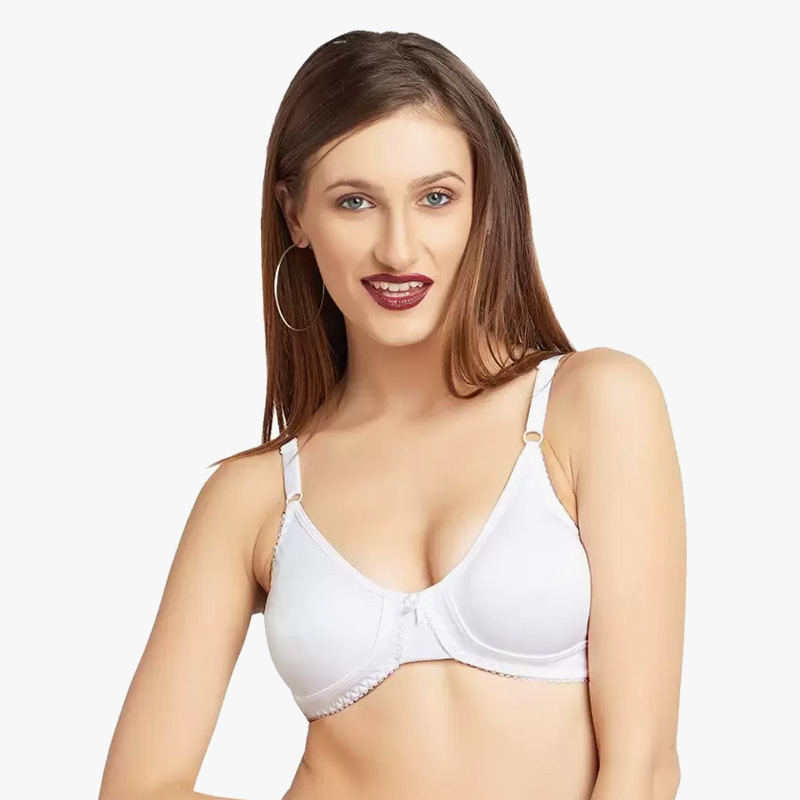 LOVABLE Women Cotton Solid Non-Wired Non Padded Bra - White