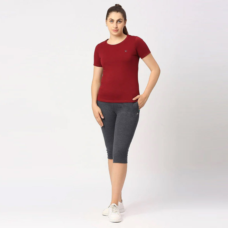 LOVABLE-Women-Maroon-Solid-Top—Crescent-Crew-2