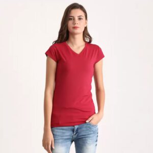 LOVABLE Women Pink Solid Sports Top - V-Neck Tee