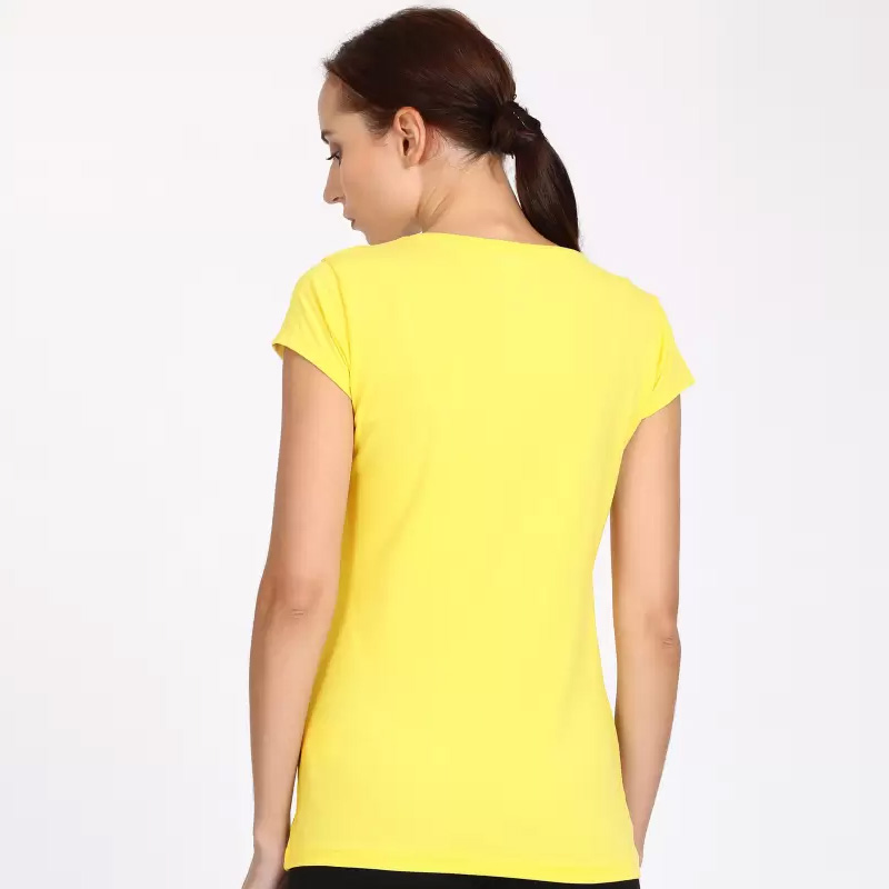 LOVABLE-Women-Yellow-Solid-Sports-Top—V-Neck-Tee-3