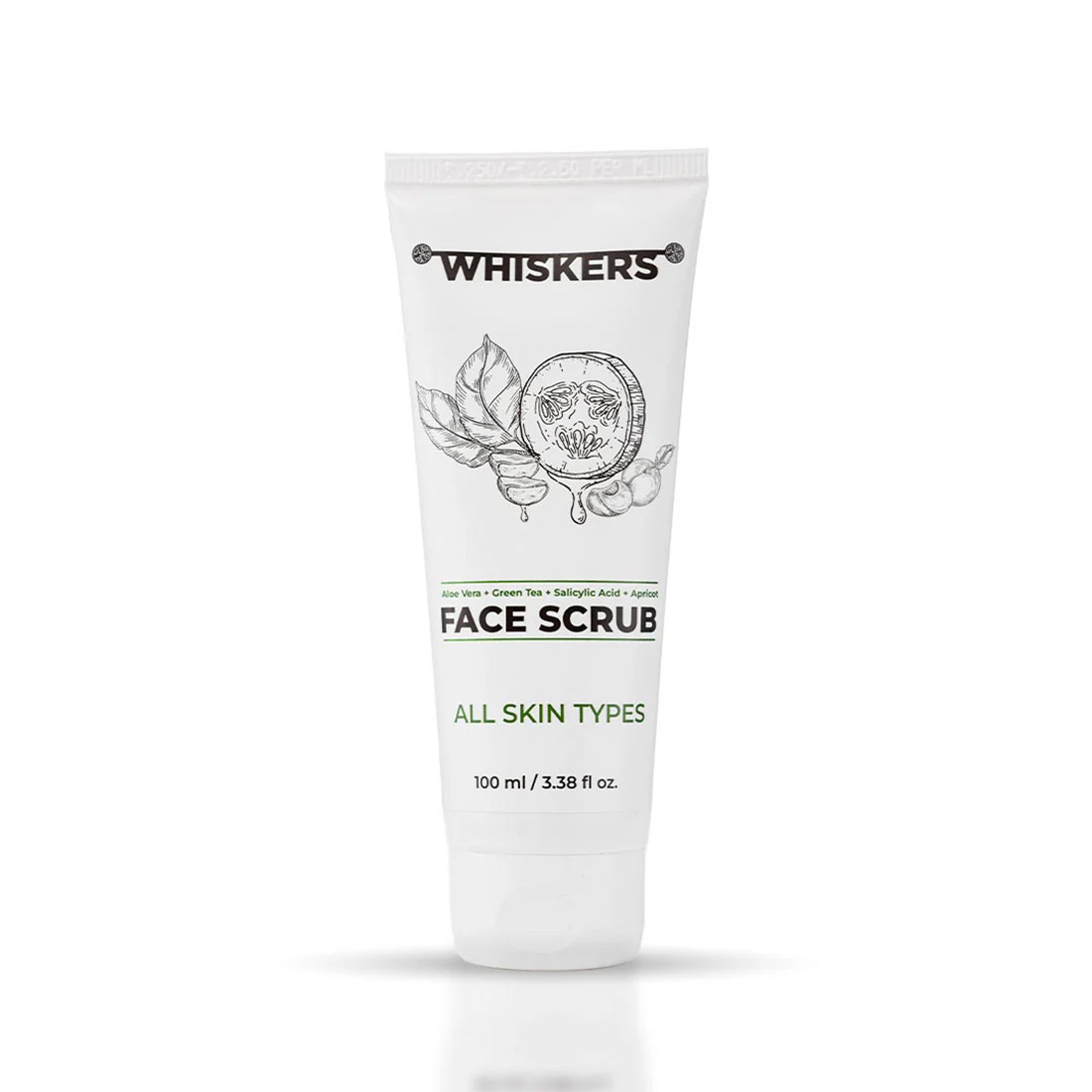 WHISKERS Aloe Vera & Apricot Face Scrub For Men (100 ml)