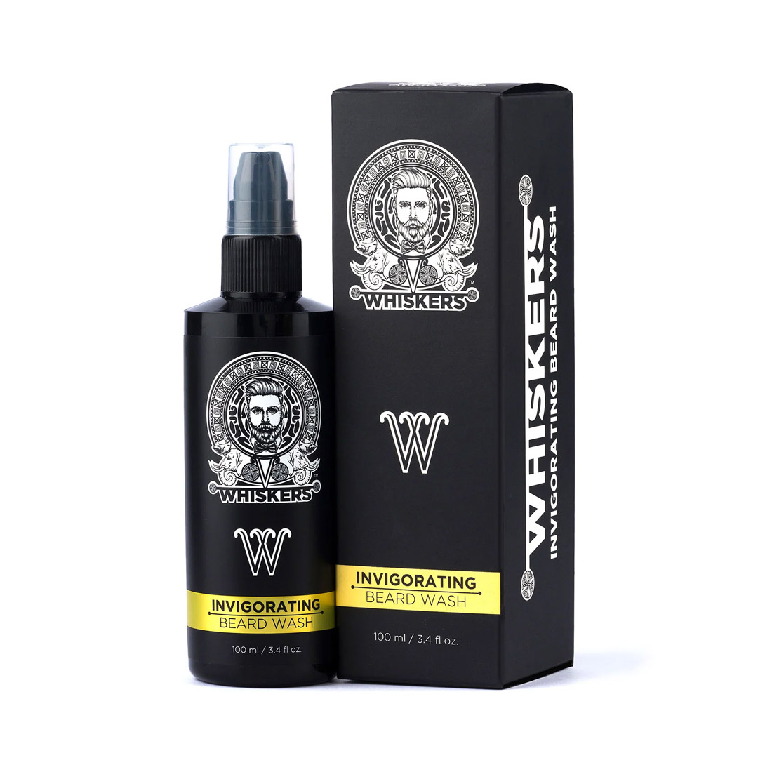 WHISKERS Invigorating Beard Wash Infused With Vitamin E Sweet Almond & Wheat Germ Oil (100 ml)