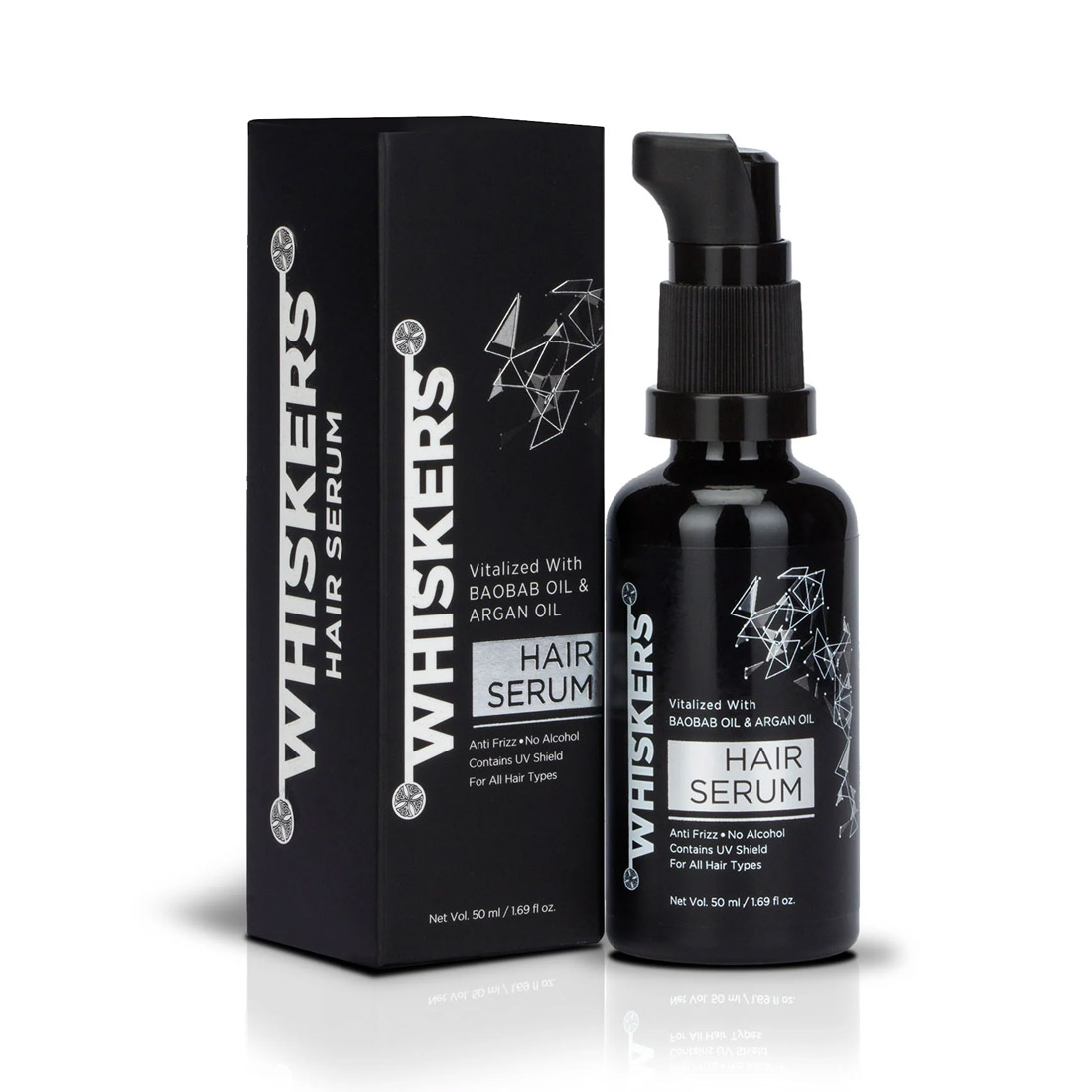 WHISKERS Vitalized With Baobab Oil and Argan Oil Hair Serum For Men (50 ml)