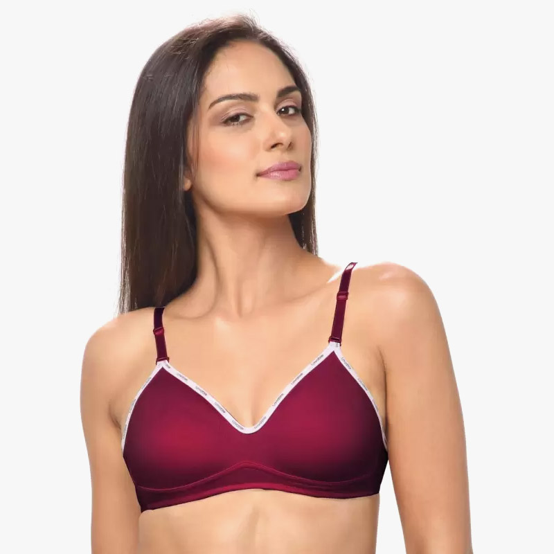 LOVABLE Women Non Padded Non Wired Full Coverage Seamless T-shirt Bra - Wine