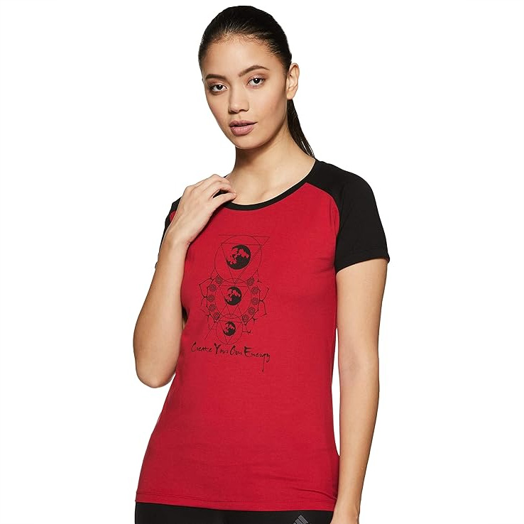 LOVABLE Women Red Tunic Regular Tshirts - Zumba Tee