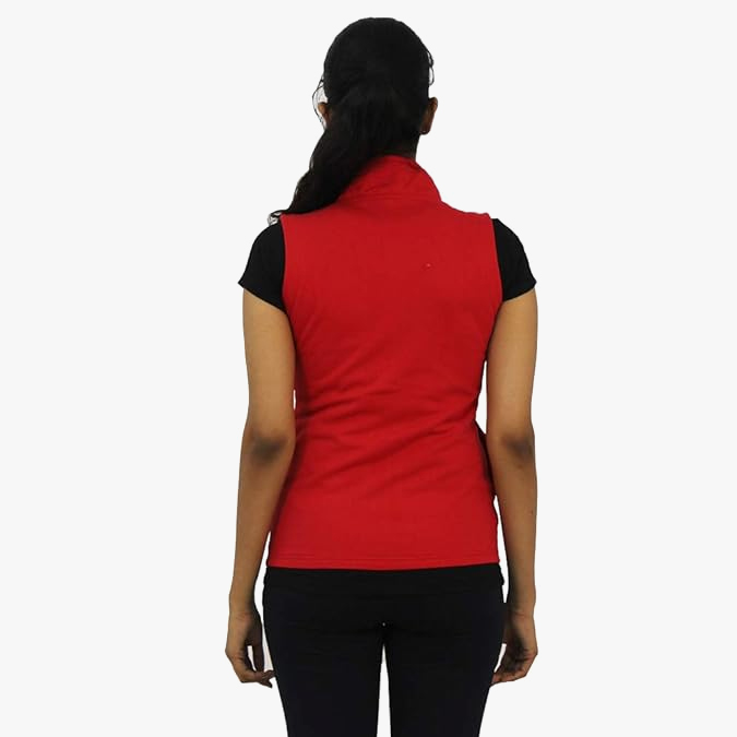 LOVABLE-Women-Solid-Polyester-Sleeveless-Jacket—Red-4