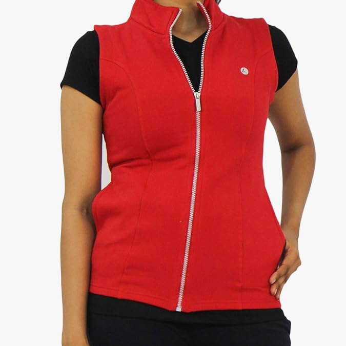 LOVABLE-Women-Solid-Polyester-Sleeveless-Jacket—Red-5