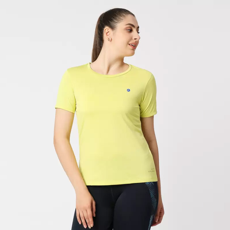 LOVABLE-Women-Solid-Round-Neck-Polyester-T-Shirt—Yellow-2