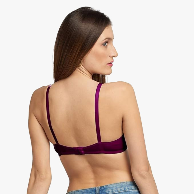 LOVABLE-Women-V-Neck-Cotton-Seamless-Non-Padded-Full-Coverage-T-shirt-Bra—Wine4