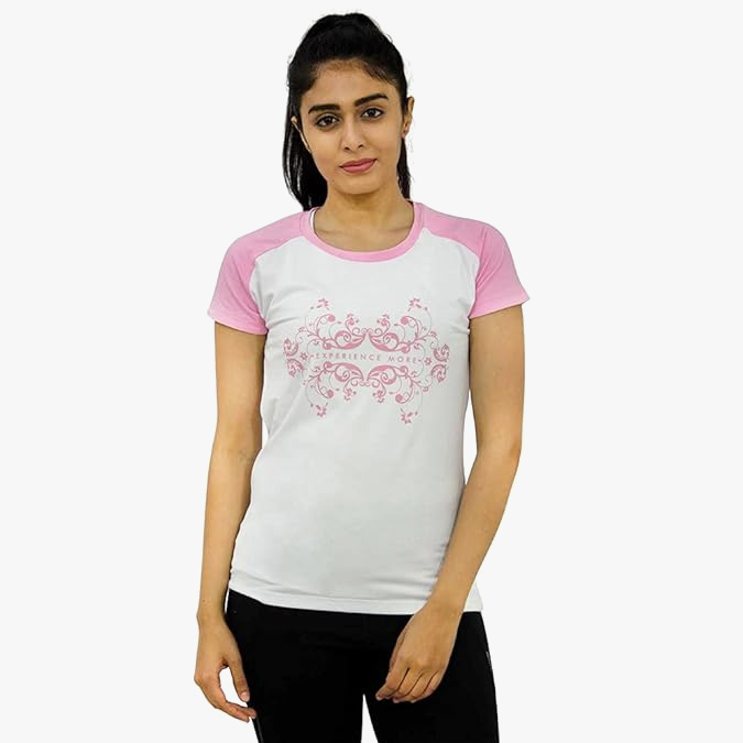 LOVABLE Women White Tunic Regular Tshirts - Zumba Tee